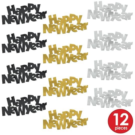 Beistle 2.25" x 4.75" Jumbo Happy New Year Fanci-Fetti, 12ct.